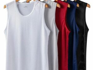 5-piece men’s ice silk vest Sleeveless Mesh Leisure comfort Breathable