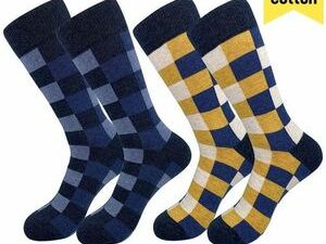 2 Pairs 100% Cotton Man Formal Business Long Socks Stockings