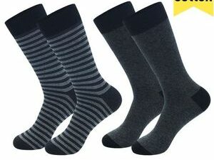 2 Pairs 100% Cotton Man Formal Business Long Socks Stockings