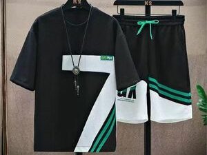 Men’s Fashion Shorts And T-shirt Set -2 Pieces – Black