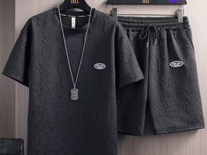 TOUPHY Sports Short Sleeve T-Shirt & Shorts Set – 2 Piece – Black